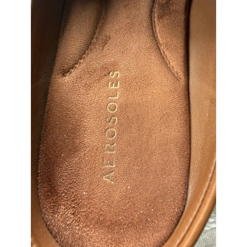 Aerosoles Erik Women Shoes Sz 10M Mules Natural Office Resort Preppy